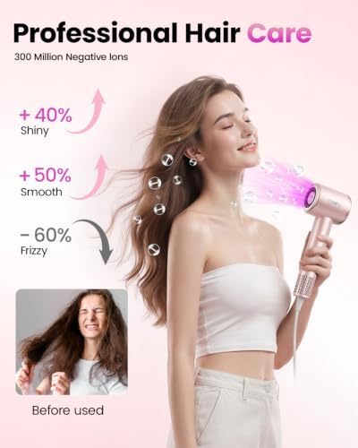 Hair Dryer with Diffuser, CONFU 110000 RPM High Speed Ionic Low Noise Fast Drying Blow Dryer for Men Women, Professional Hairdryer with Magnetic Diffuser for Curly Hair for Home Travel Salon - Image 3