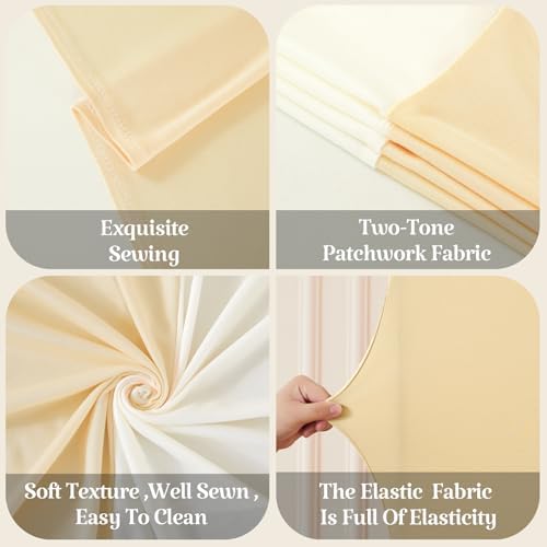 7.2FT 6FT Arch Backdrop Cover for Wedding, Set of 2 Stretchy Spandex Fitted Arch Stand Cover for Baby Shower, Birthday Party Decor, Chiara Backdrop Cover with Double-Sided Design(Ivory,Champagne) - Image 6