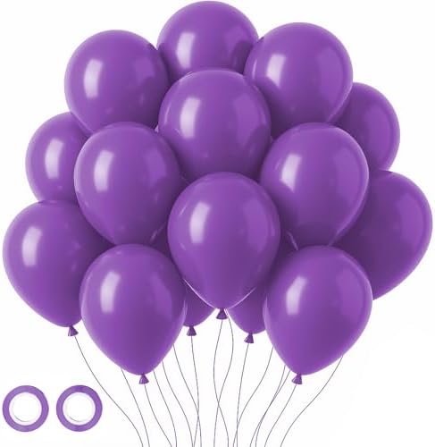 Voircoloria 105pcs Purple Party Latex Balloons, 12inch by Voircoloria