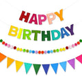 CANREVEL 3 PCS Pre-Strung 3D Happy Birthday Banner Decorations, Rainbow by CANREVEL