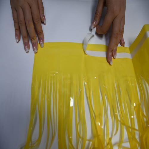 BRAVESHINE Fringe Curtain Backdrop | 2PCS | Pastel Yellow Party Decorations - Image 4