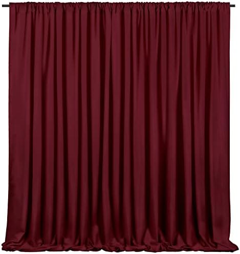 Burgundy Backdrop Curtains 30ftx10ft Christmas Polyester Photo Drapes - Image 6