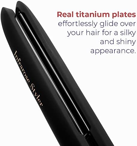 SRI Infrarose Titanium Styler – Professional Flat Iron with Floating Plates to Reduce Pulling – Hair Straightener for Curly, Damaged, Fine Hair, All Hair Types – Durable Design. - Image 3