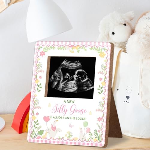One Silly Goose Baby Shower Sign Picture Frame, Silly Goose Sonogram Picture Frame, New Mom Expecting Parents-to-Be Keepsake Gifts, Silly Geeses Baby Shower Gender Reveal Gifts, 4.5 * 5.3 IN Photo - Image 3