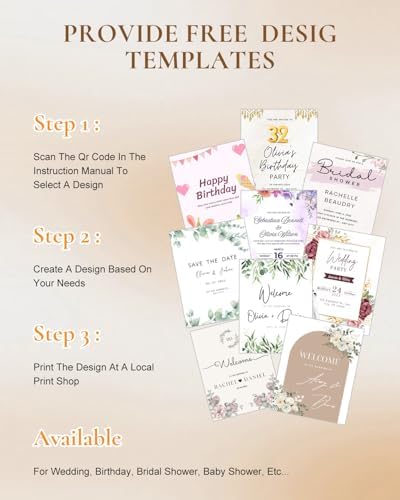 Wedding Sign Holder - Adjustable Welcome to Our Wedding Sign Stand Stand with 39 Premium Templates & Leather Straps, 64"x 30"x 20" Heavy Duty Easel Stand for Sign Display Poster, Wedding, Birthday - Image 6