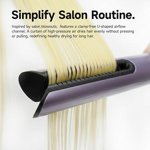 JELLYFISH Air Gap Dryer, Clamp-Free Air Straightener & Blow Dryer 2-in-1 for Fine, Wavy, Straight 1A-2B & Asian Hair, Lightweight Blowout Styler, No Heated Plates, Not for Coarse/Curly 2C-4C - Image 2