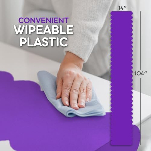 Purple Scallop Table Runner, Disposable Plastic, 5 Pack, 14x108in - Image 6