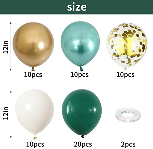 Metallic Green Gold Balloons, 60 Packs 12 Inch Latex Balloons - Image 2