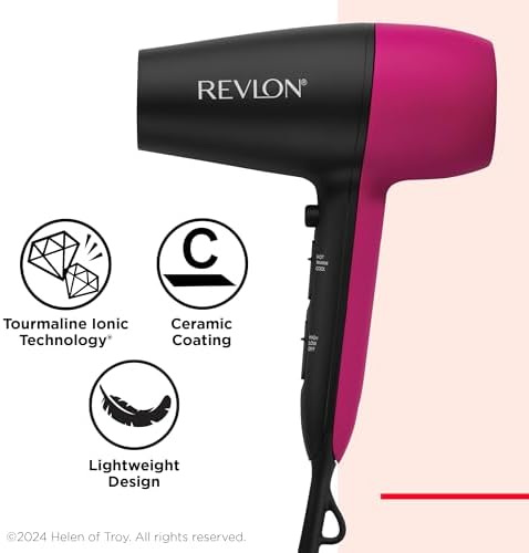 REVLON Perfect Match Lightweight Hair Dryer, 1875 Watts, Black/Pink - Image 3