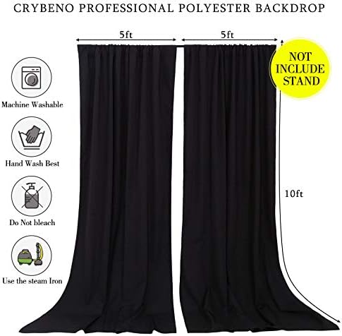Black Backdrop Curtains 10ftx10ft Halloween Polyester Photo Drapes - Image 5