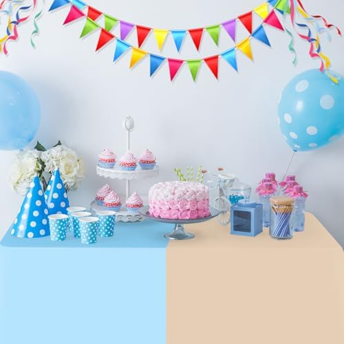 12 Pack Sage Green and Blue Baby Shower Plastic Tablecloth for Rectangle Tables, Baby Boy Gender Reveal Disposable Table Cover, It’s A Boy Table Cloth for Baby Shower Gender Reveal Party Decor - Image 4