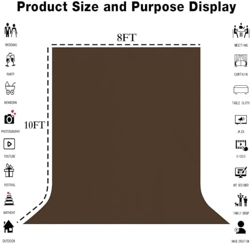 Brown Photography Backdrop for Photoshoot, Fabric 8x10ft - Image 3