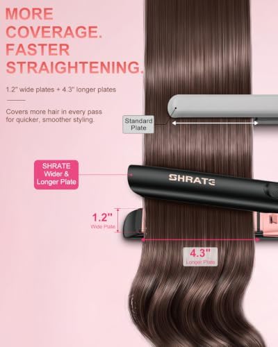 SHRATE Flat Iron Hair Straightener | 2 in 1 Flat Iron and Curler | 1.2 Inch - Image 3