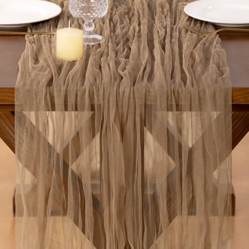 Cheesecloth Table Runner Tulle Fall Boho Wedding Shower Party Home Decor - Image 2