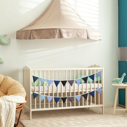 Oudain 2 Pcs Pennant Banner Flags Nursery Garland Triangle, Blue Color - Image 6