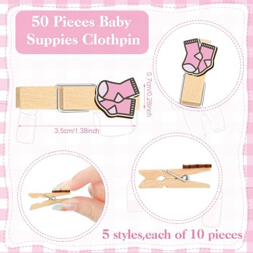 Patelai 321 Pcs Baby Shower Games Supplies, Pink Girl - Image 3