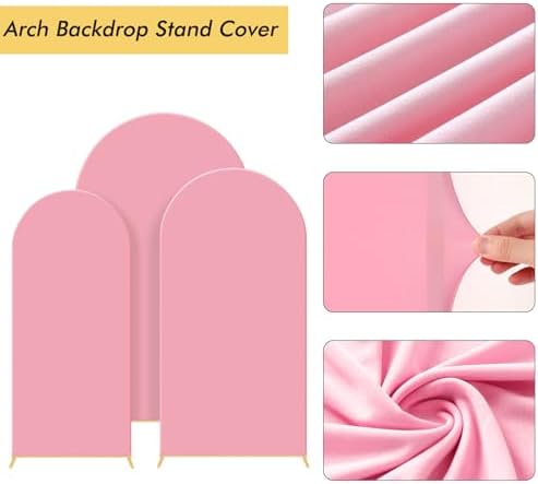 3PCS Metal Arch Backdrop Stand,6+6.6+7.2FT with Covers,Balloon Arch Stand - Image 4