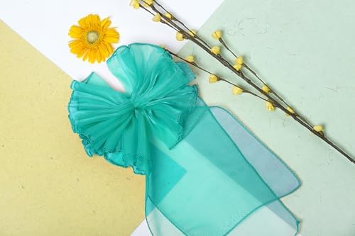 Pack of 100 Organza Chair Sashes for Wedding & Event Décor – Emerald Green - Image 5
