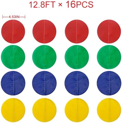 205Ft Mario Party Decorations Red Green Blue Yellow Big Polka Dot Tissue Paper Backdrop Streamer Circle Dot Hanging Garland for Birthday Carnival Circus Clown Fiesta Colorful Party Supplies - Image 2
