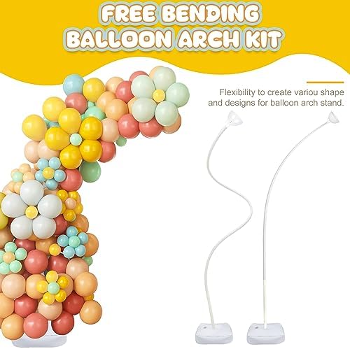 AerWo Balloon Arch Kit Balloon Arch Stand with Base, 9.35Ft & 6Ft High Free Bending Half Arch Balloon Stand for Wedding Birthday Party Baby Shower Yard Lawn Christmas Decorations - Image 6