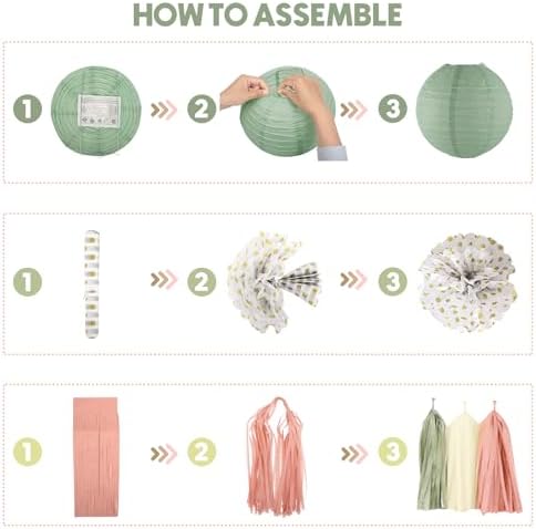 Amandir Sage Green and Pink Baby Shower Decorations Welcome Baby Banner - Image 4