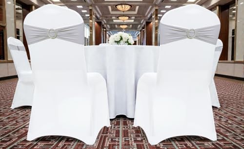 Pack of 50 Spandex Chair Sashes for Wedding Party & Event – Light Silver - Image 6