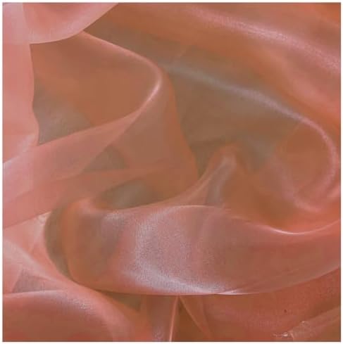 50 Yard Organza Fabric 44" Wide for Wedding Event Décor - Coral Peach - Image 4
