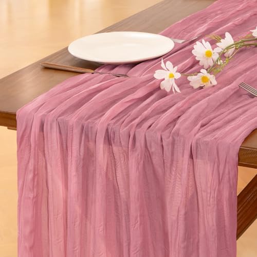 Cheesecloth Table Runner Fall Boho Wedding Birthday Party Home Decor - Image 2