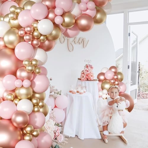 Rose Gold Pink Balloon Arch Kit 126Pcs Balloon Garland Kit - Image 3