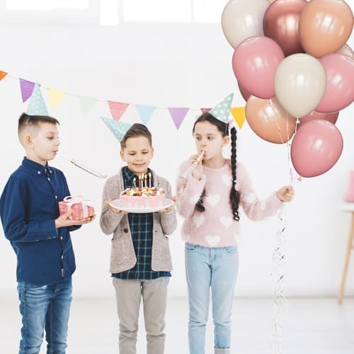 68 Pcs Retro Pink Nude Party Balloons 12Inch Dusty Pink Metallic Rose Gold Balloon Beige Blush Latex Ballons for Girls Birthday Wedding Baby Shower Party Decorations. - Image 6