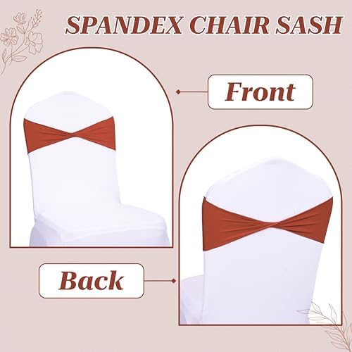 MDS Pack of 200 Spandex Chair Sashes Without Slider Buckles – Terracotta - Image 4
