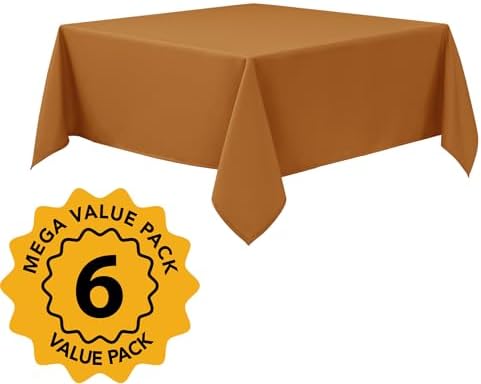 6-Pack Bronze Tablecloths for Square Tables, 70 x 70 Inches - Image 2