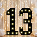 Pooqla 13th Birthday Decorations for Boys, 2.4FT Light Up Numbers by Pooqla