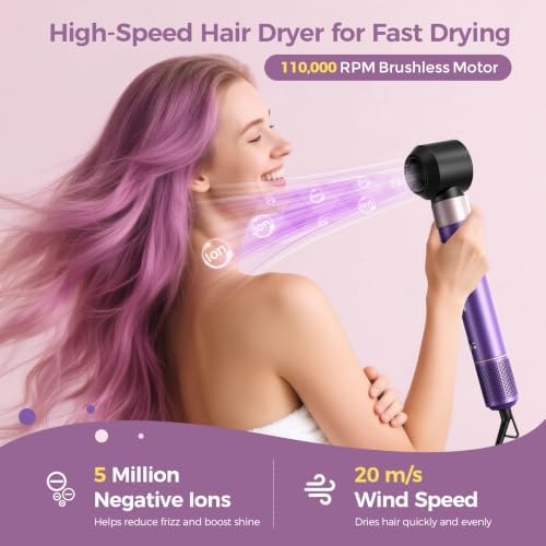 Vincofy 7 in 1 Hot Air Styler,1500W Hair Dryer Brush with Auto-Wrap Curlers - Image 4