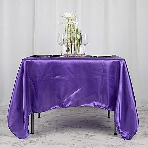 Balsa Circle 10 pcs 72x72 inch Purple Square Tablecloth Satin Fabric Overlays Linens | Table Cloths Cover for Wedding Party Banquet Reception Events Decoration Kitchen Dining Events Kitchen Dining - Image 4
