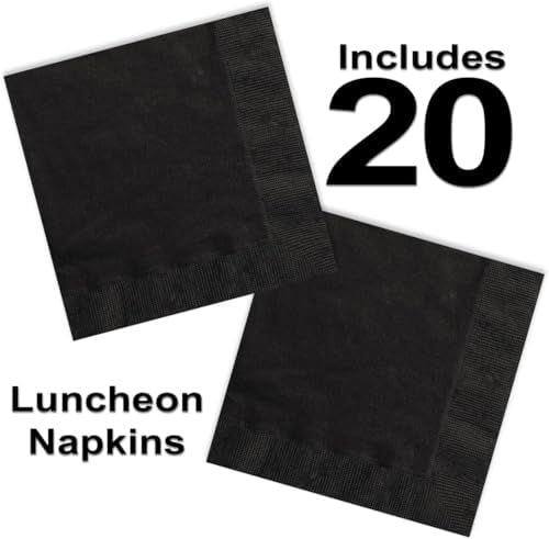 Heavy Duty Black Paper Plate Party Supplies Bundle - Image 4
