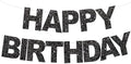BEISHIDA Pre-Strung Glitter Black Happy Birthday Banner Party Sign Decor by Beishida