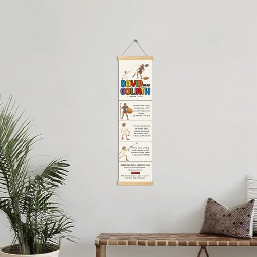 David and Goliath Banner, Church Banner, Christian Rustic Hanging Door Flag, Farmhouse Decorations Outdoor Indoor, Church Activity Decor, Bible Lesson, Scripture and Words Decorations - Image 4