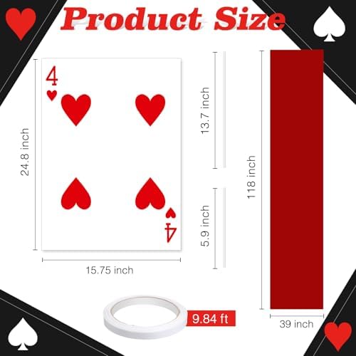 Reallnaive 4 Set Casino Party Decor Large Poker Yard Sign and Runway Carpet - Image 2