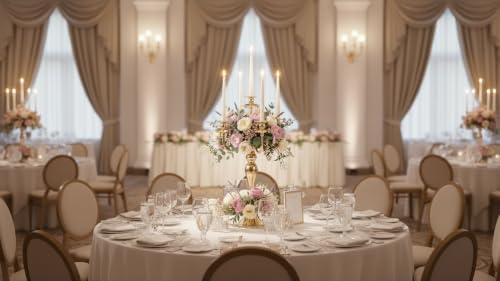 2PCS Gold 5-Arm Candelabra Centerpiece - 20.3" Tall Metal Candle Holder for Wedding, Party & Home Decor - Vintage Table Centerpiece for Events, Dining Room, Church Decorations - Image 6