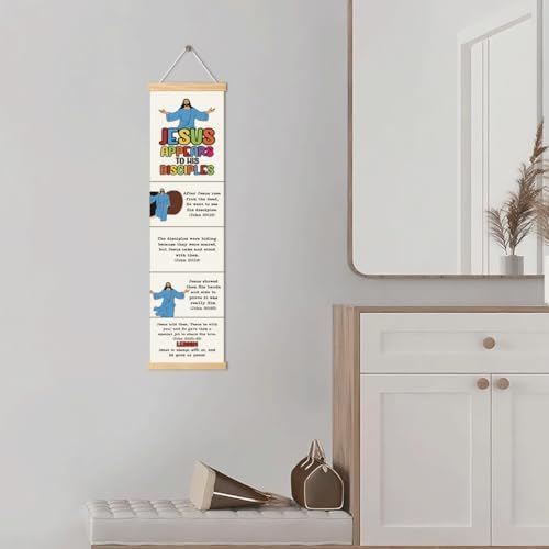 Jesus Appears to His Disciples Banner, Church Banner, Christian Rustic Hanging Door Flag, Farmhouse Decorations Outdoor Indoor, Church Activity Decor, Bible Lesson, Scripture and Words Decorations - Image 5