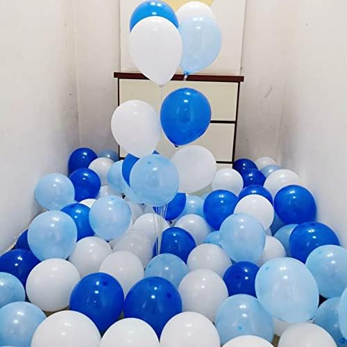 300 Pack Blue and White Balloons 5 Inch Mini Blue Light Blue White Latex Small Balloons Set for Birthday Wedding Bridal Baby Shower Supplies Graduation Party Decorations - Image 5