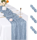 3 Pack Dusty Blue Cheesecloth Table Runner, 17 x 108 inch, Semi Sheer Boho Cheese Cloth Fabric Table Runner Bulk,for Wedding, Birthday, Party, Holiday, Home Decor (Dusty Blue) by ACSUIT
