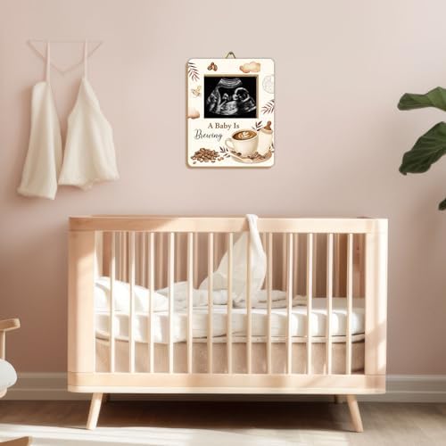 Coffee Themed Baby Shower Decorations Frame, Coffee Pattern Sonogram Picture Frame, New Mom Expecting Parents-to-Be Keepsake Gifts, “A Baby is Brewing” Little One Shower, Pregnancy Announcements - Image 4