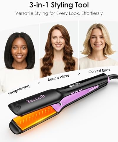 1.75" Wide Plate Hair Straightener for Thick Hair, Ionic Ceramic Flat Iron - Image 5