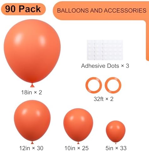 Voircoloria 90pcs Coral Red Balloons Garland Arch Kit, 18 12 10 5 Inch - Image 2