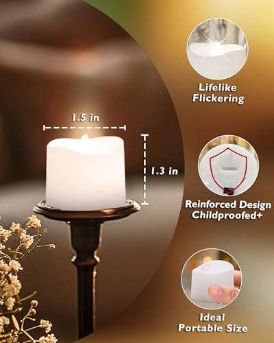 Homemory 48-Pack Novelty Flickering Flameless Tea Light Candles, 200+ Hours - Image 3