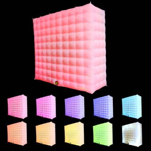 Inflatable Photo Booth Wall –8.2X8.2X4FT Portable Backdrop with LED Lights, Easy Setup for Parties, Weddings, Birthdays & Events – Golden - Image 4