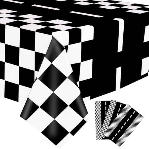 Kesfey Race Car Plastic Table Cloths Monster Truck Table Cloths 3 Packs by kesfeyhigh-qualitygoods