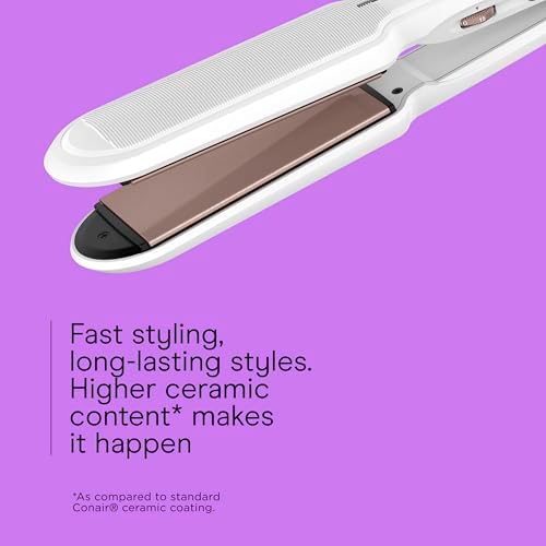Conair Hair Straightener, Double Ceramic, 1" Extra-Wide Plates - Image 3